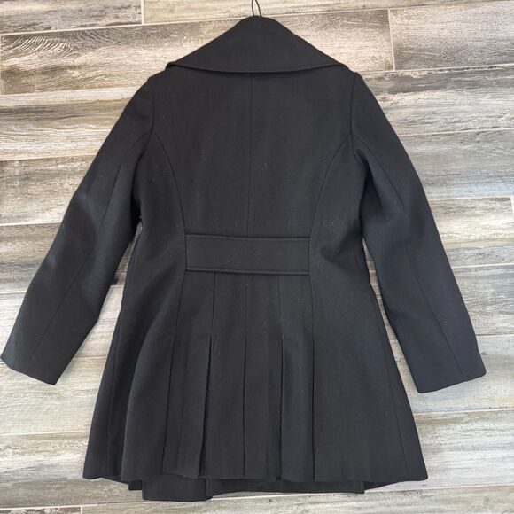 Via Spiga Asymmetrical Front Zipper Double Breasted Wool Blend Coat Size 12 EUC - Picture 10 of 10